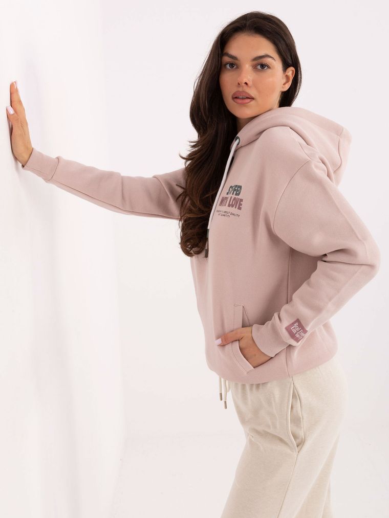 Bluza damska z kapturem, różowa, Sublevel
