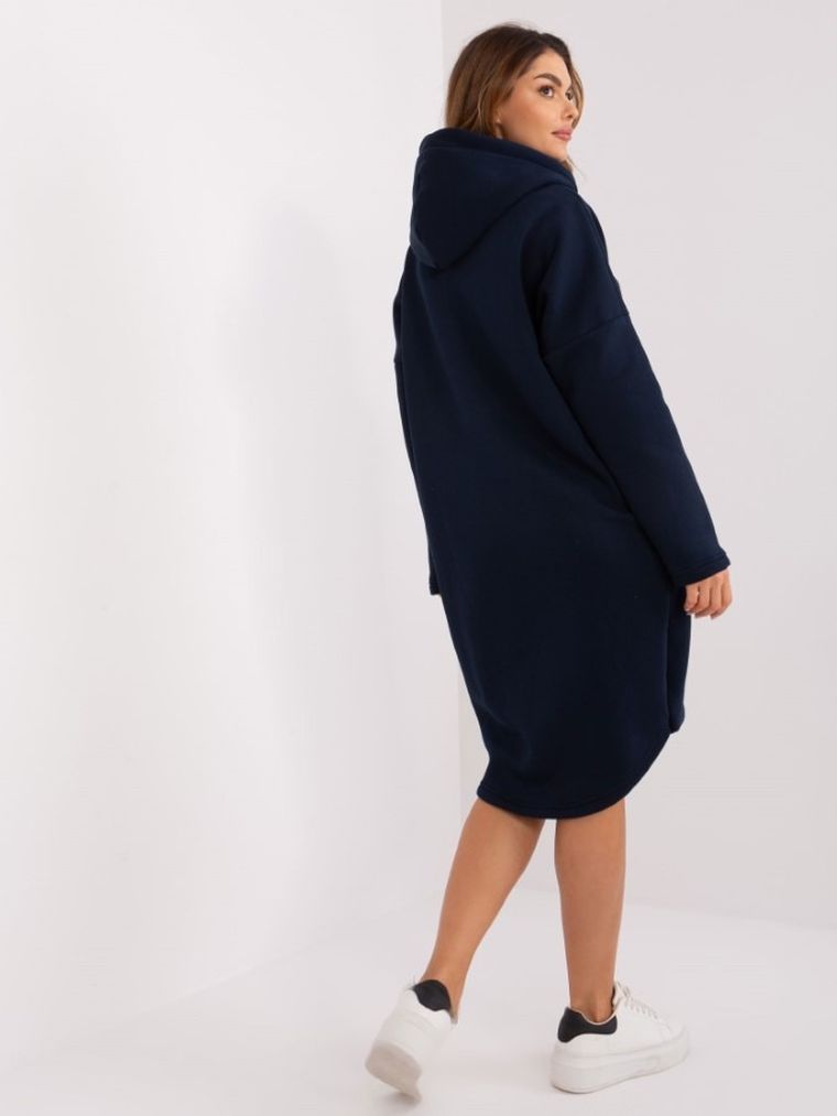 Bluza damska z kapturem, rozpinana, granatowa, Relevance