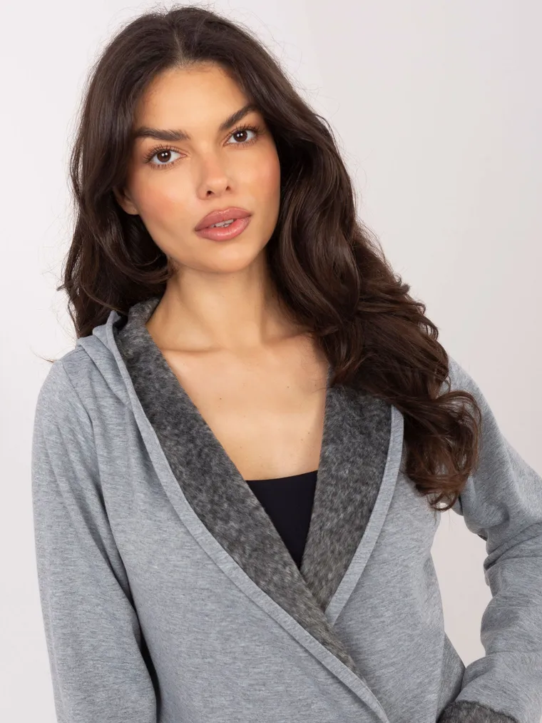 Bluza damska z kapturem, szara, Sublevel