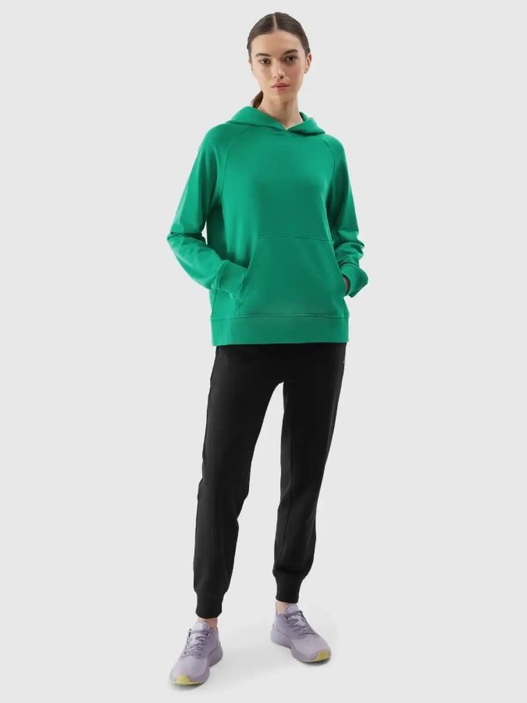Bluza damska z kapturem, zielona, 4F