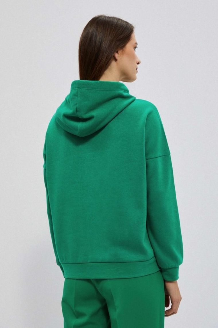 Bluza damska z kapturem, zielona, Moodo