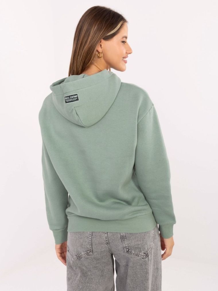 Bluza damska z kapturem, zielona, Sublevel