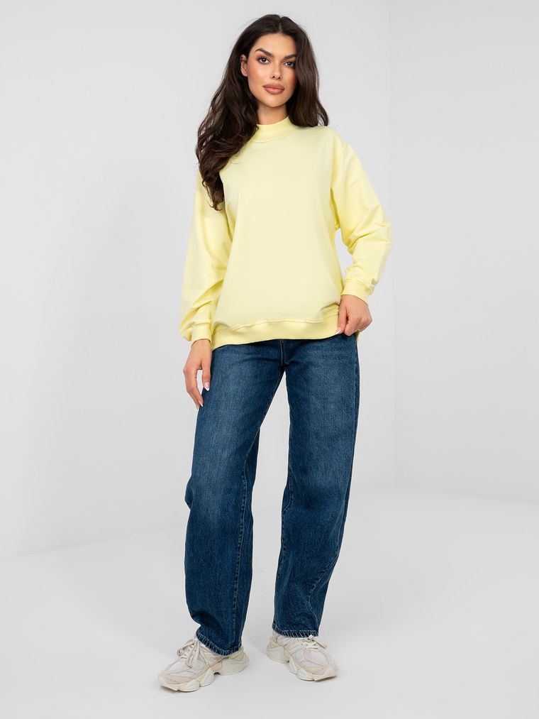 Bluza damska z kapturem, żółta, Basic Feel Good