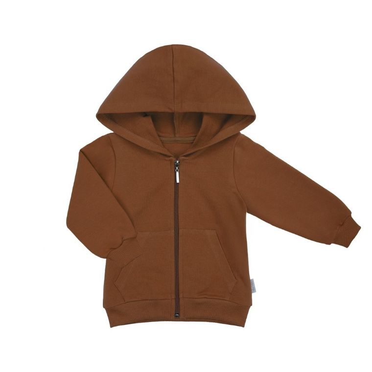 Bluza dziecięca z kapturem, rozpinana, brązowa, Nicol