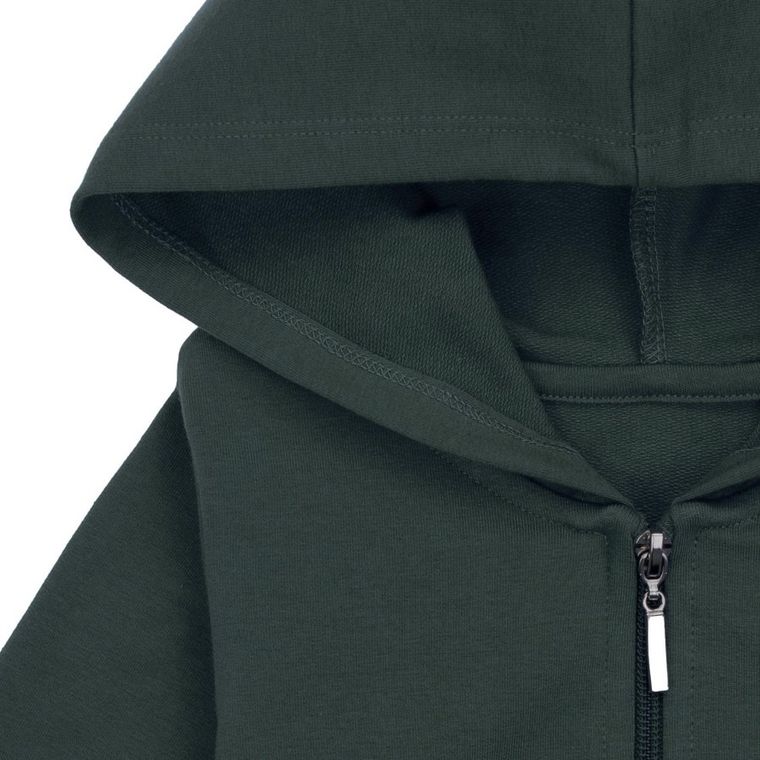 Bluza dziecięca z kapturem, rozpinana, ciemnozielona, Nicol