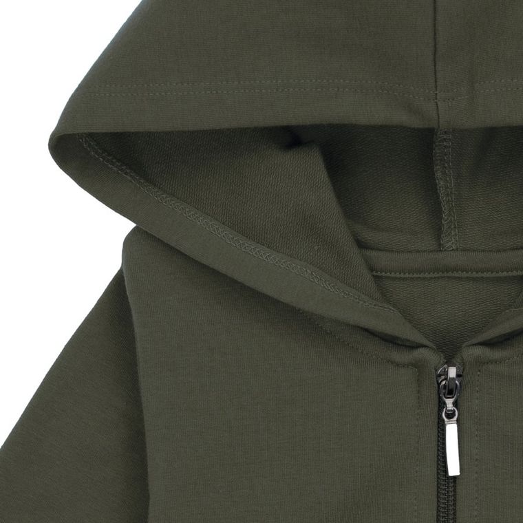 Bluza dziecięca z kapturem, rozpinana, khaki, Nicol