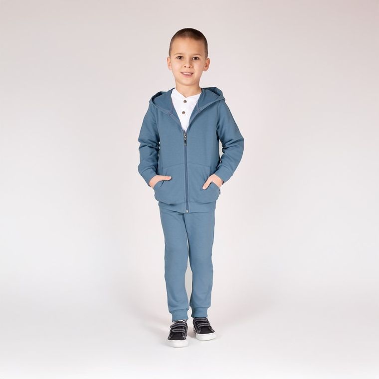 Bluza dziecięca z kapturem, rozpinana, niebieska, Nicol