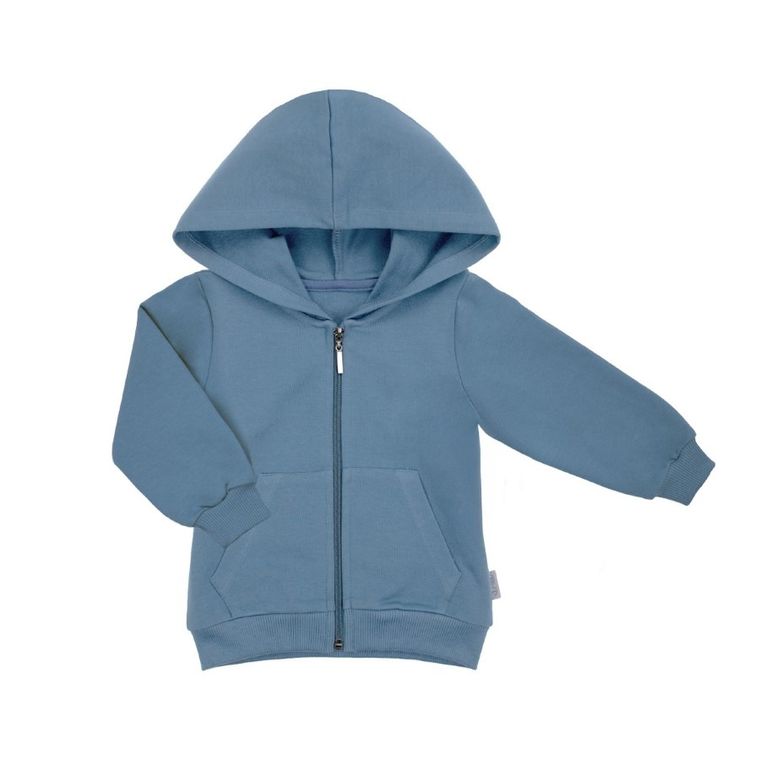 Bluza dziecięca z kapturem, rozpinana, niebieska, Nicol