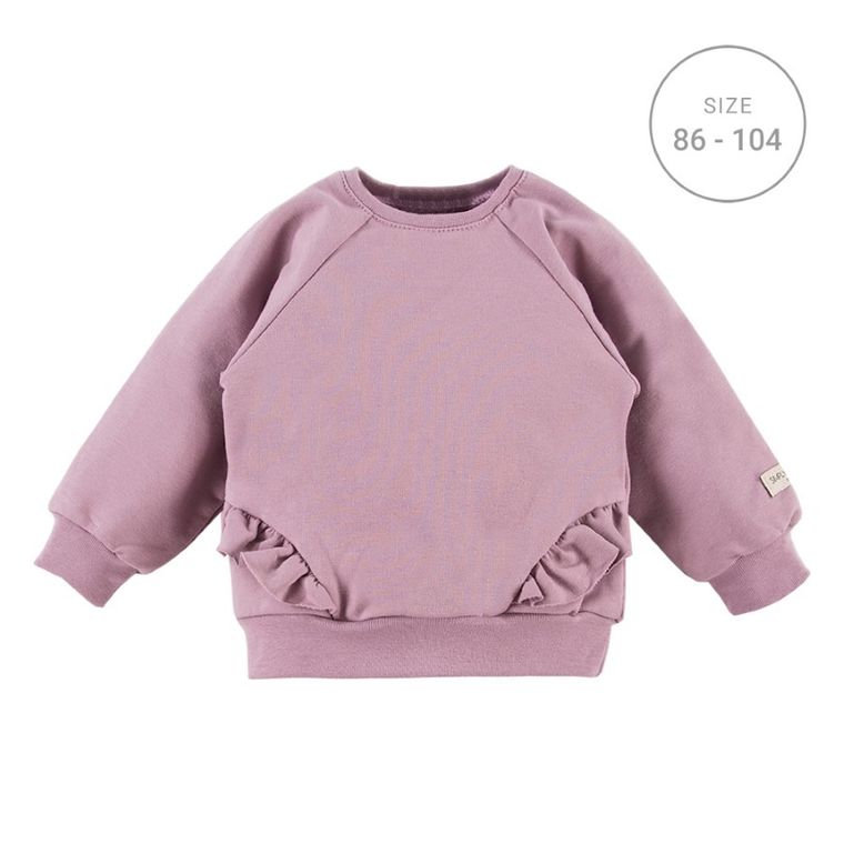 Bluza dziewczęca, fioletowa, falbanki, Eevi