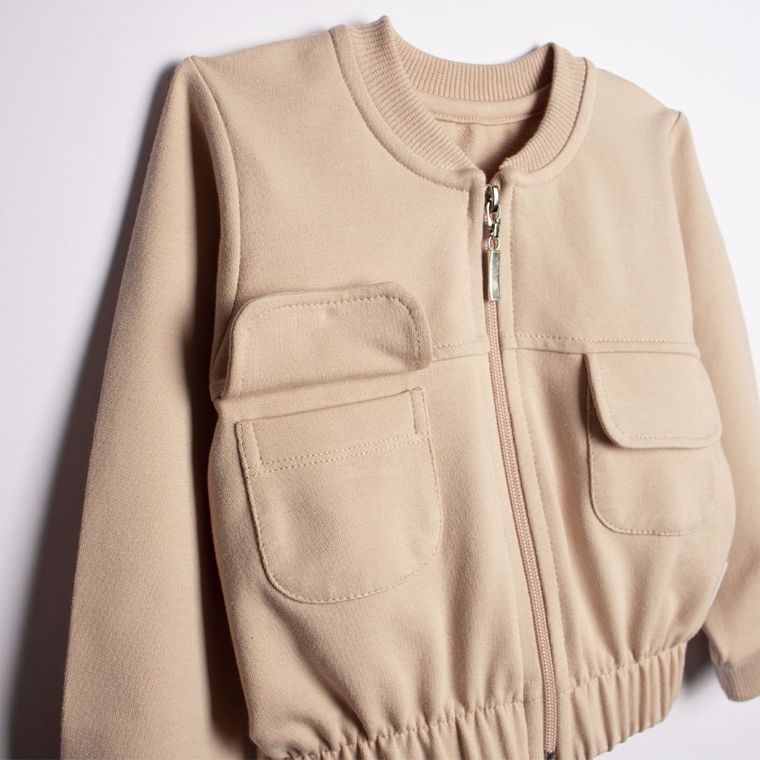 Bluza dziewczęca, rozpinana, beżowa, Nicol