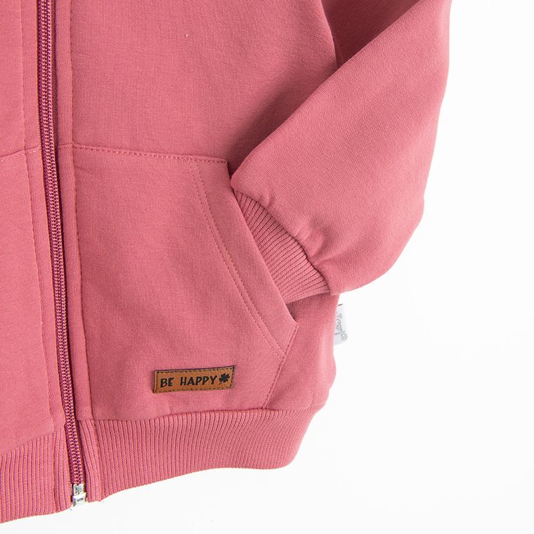 Bluza dziewczęca, rozpinana, różowa, Nicol