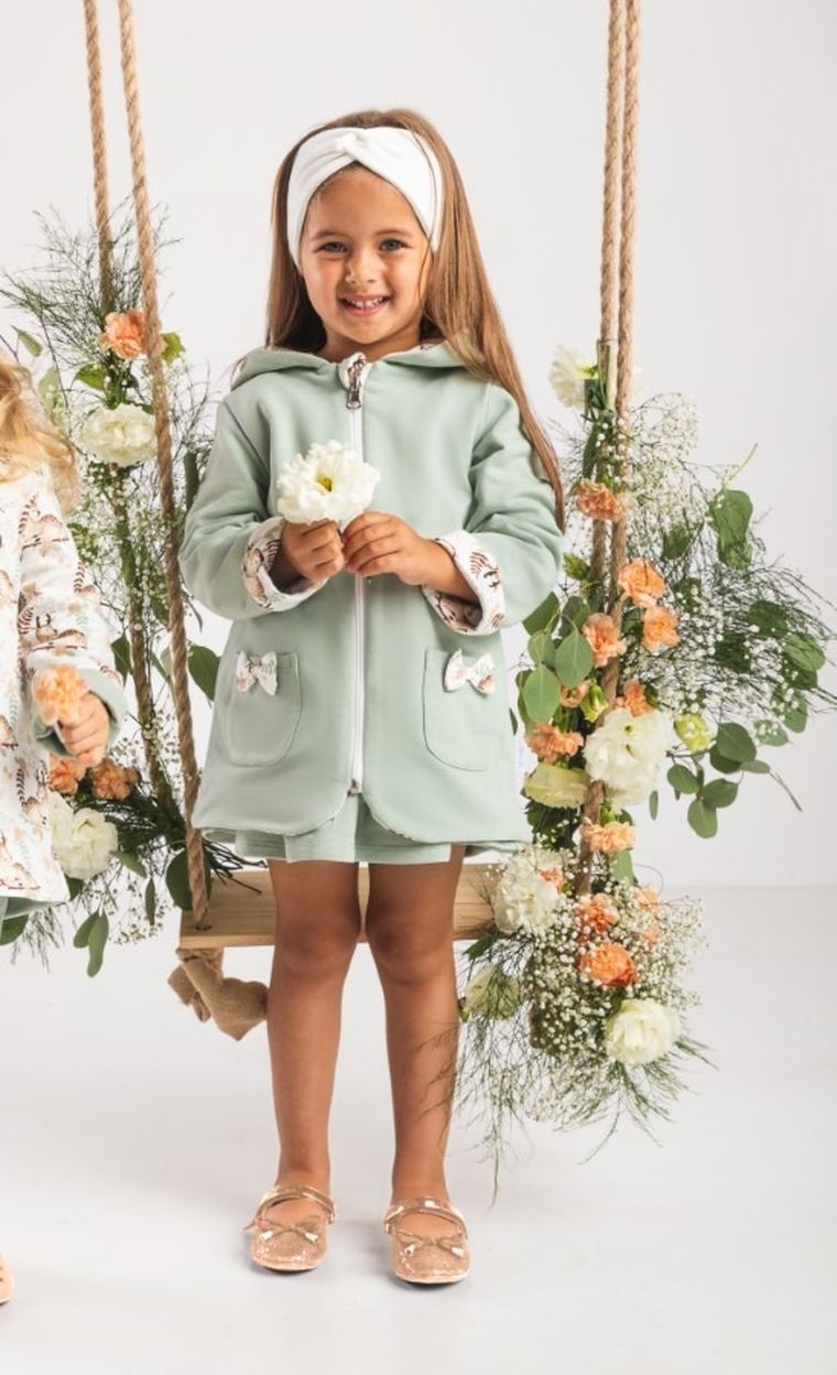 Bluza dziewczęca z kapturem, rozpinana, dwustronna, mix, Nicol