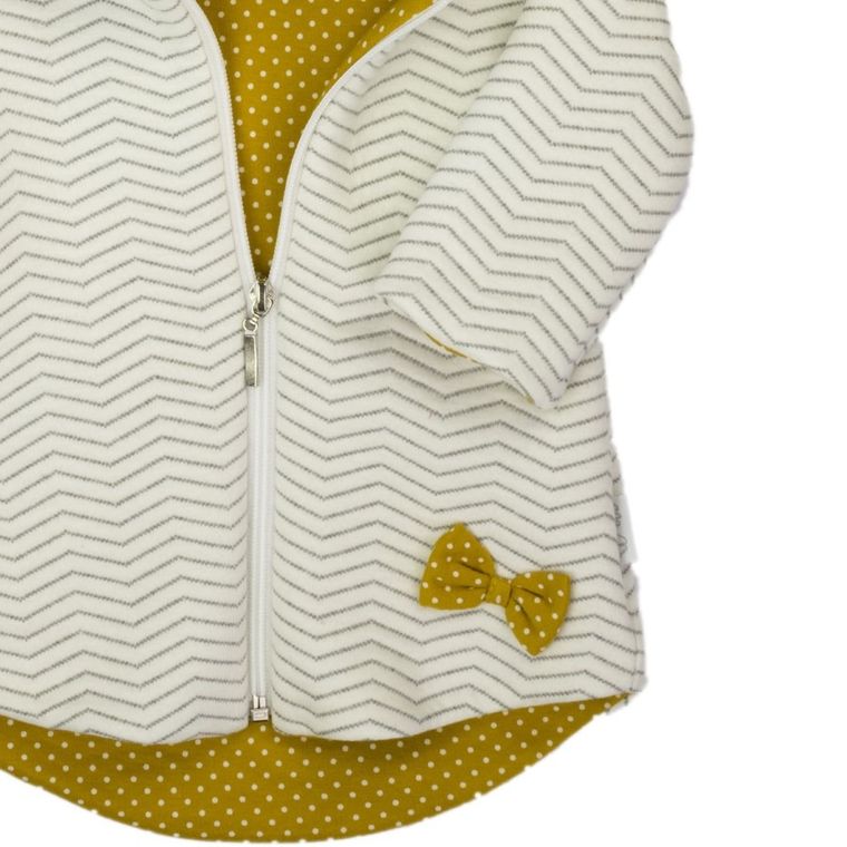 Bluza dziewczęca z kapturem, rozpinana, ecru, Nicol