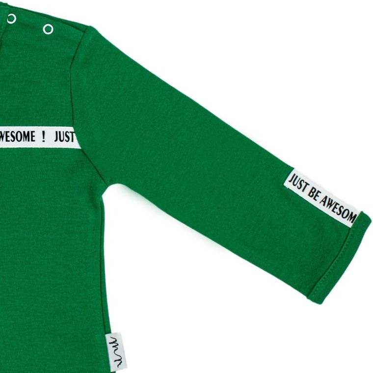 Bluzka chłopięca z długim rękawem, zielona, Nicol