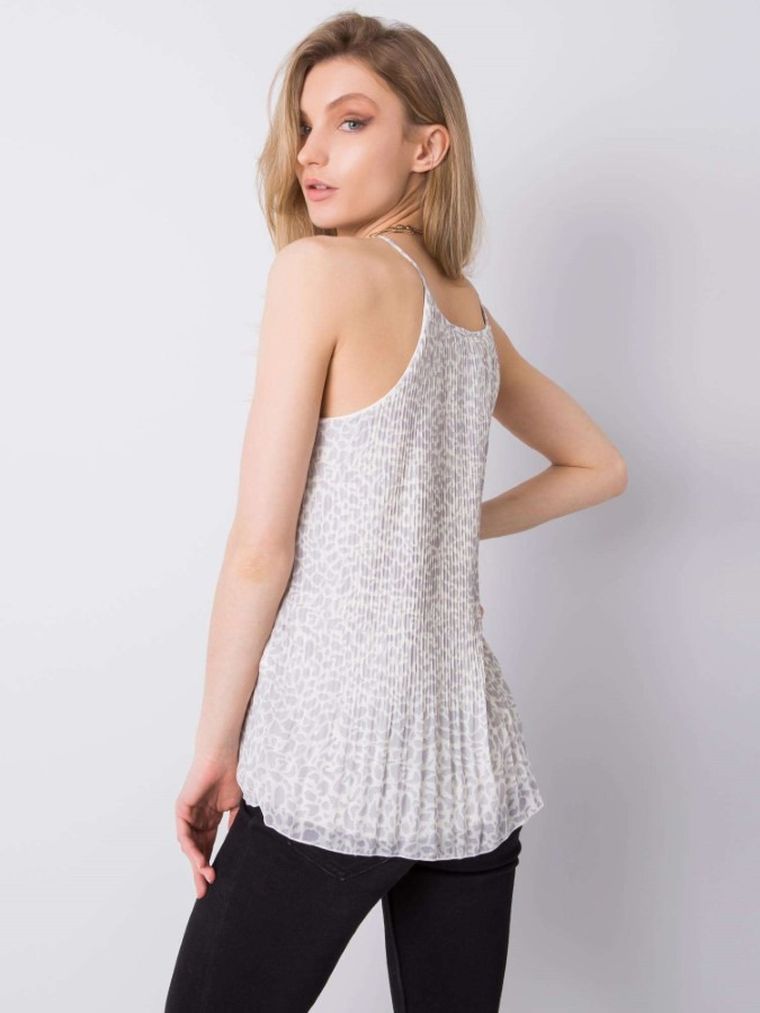 Bluzka damska na ramiączka, szara, Sublevel