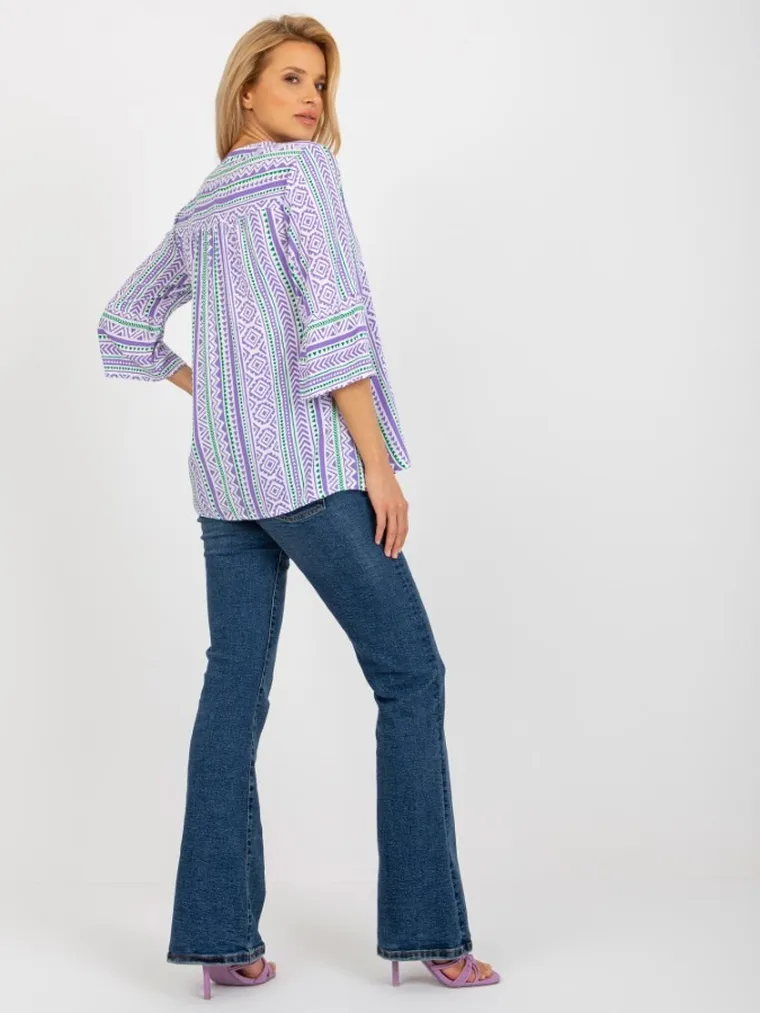 Bluzka damska z długim rękawem, fioletowa, Sublevel