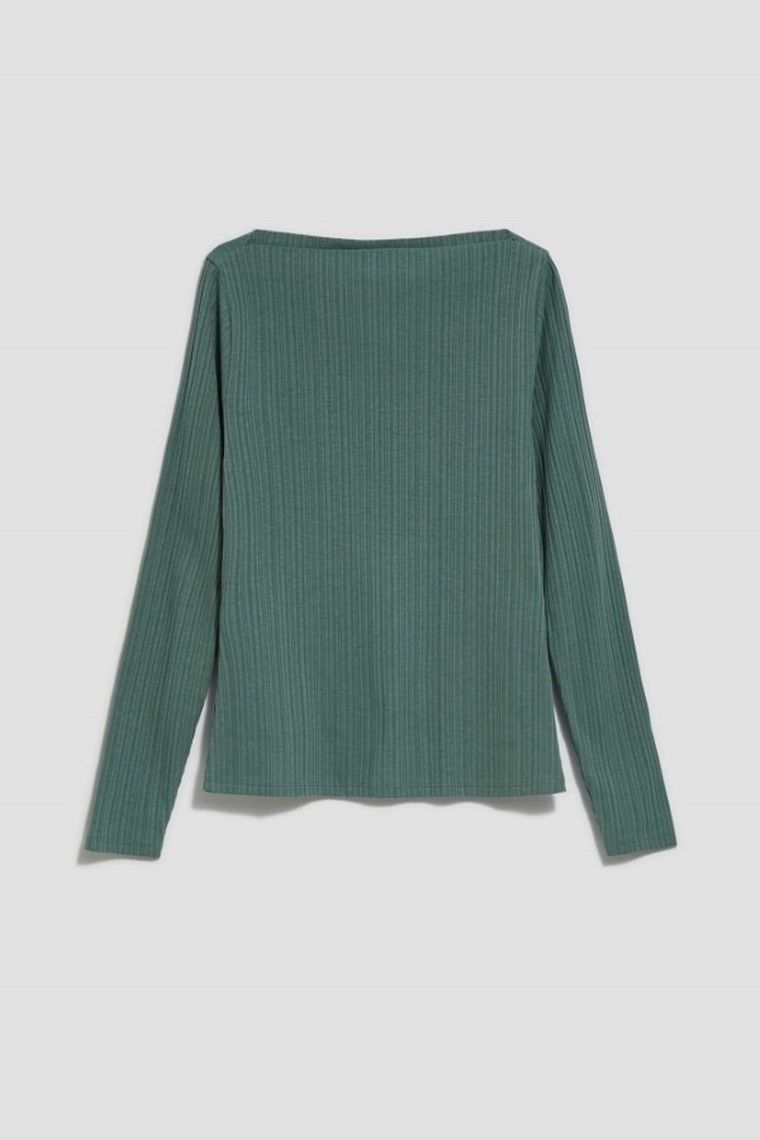 Bluzka damska z długim rękawem, khaki, Moodo