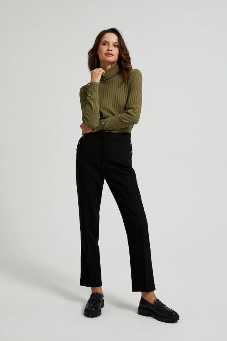 Bluzka damska z długim rękawem, khaki, Moodo