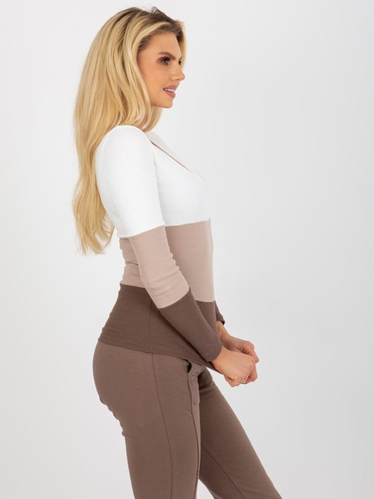 Bluzka damska z długim rękawem, mix, Rue Paris