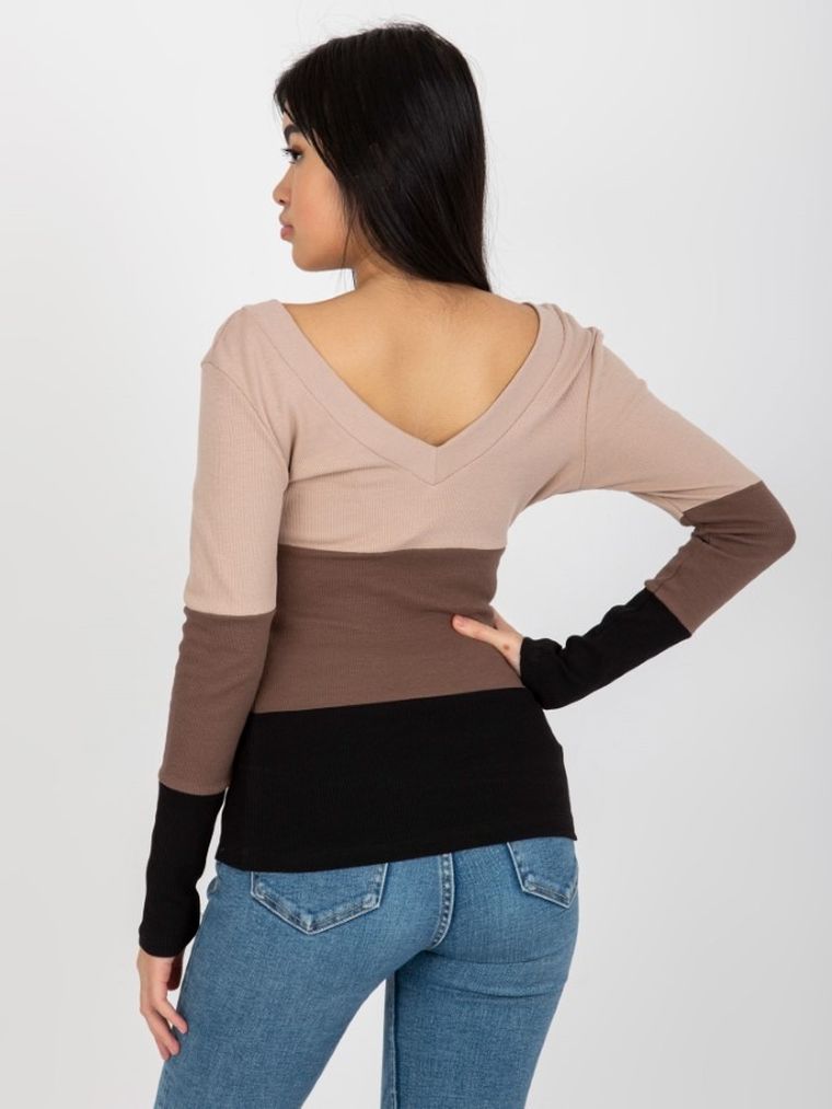 Bluzka damska z długim rękawem, mix, Rue Paris