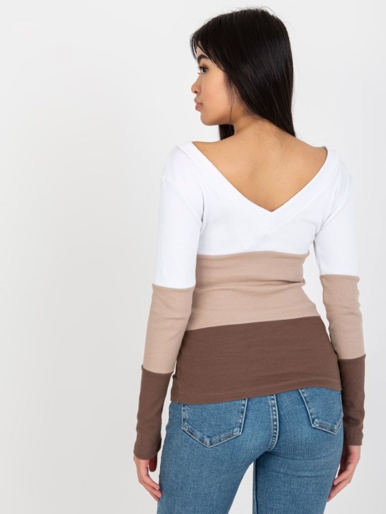 Bluzka damska z długim rękawem, mix, Rue Paris