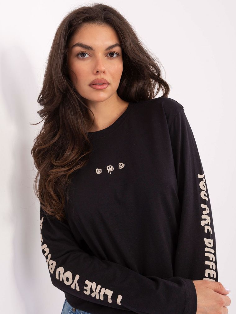 Bluzka damska z długim rękawem, szara, Sublevel