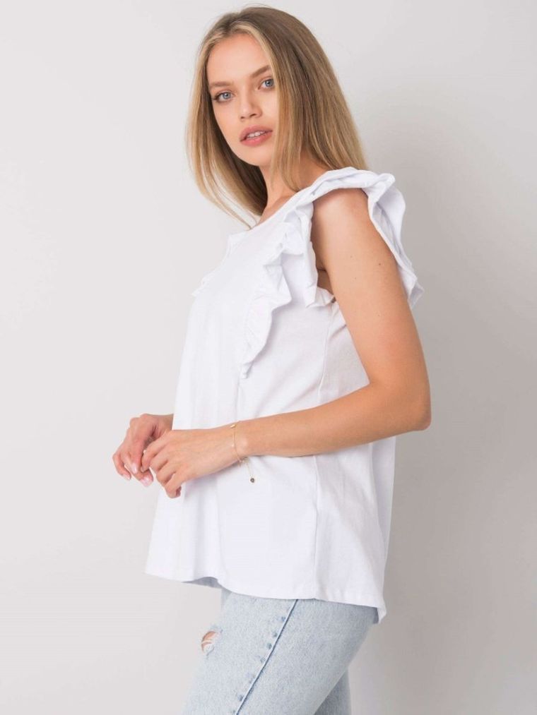 Bluzka damska z krótkim rękawem, biała, Och Bella