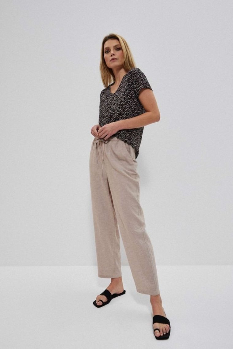 Bluzka damska z krótkim rękawem, czarna, Moodo