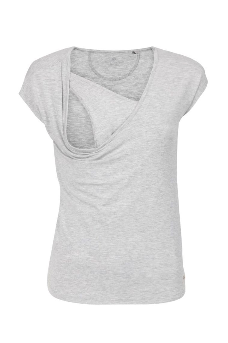 Bluzka damska z krótkim rękawem, do karmienia, szara, Bellybutton