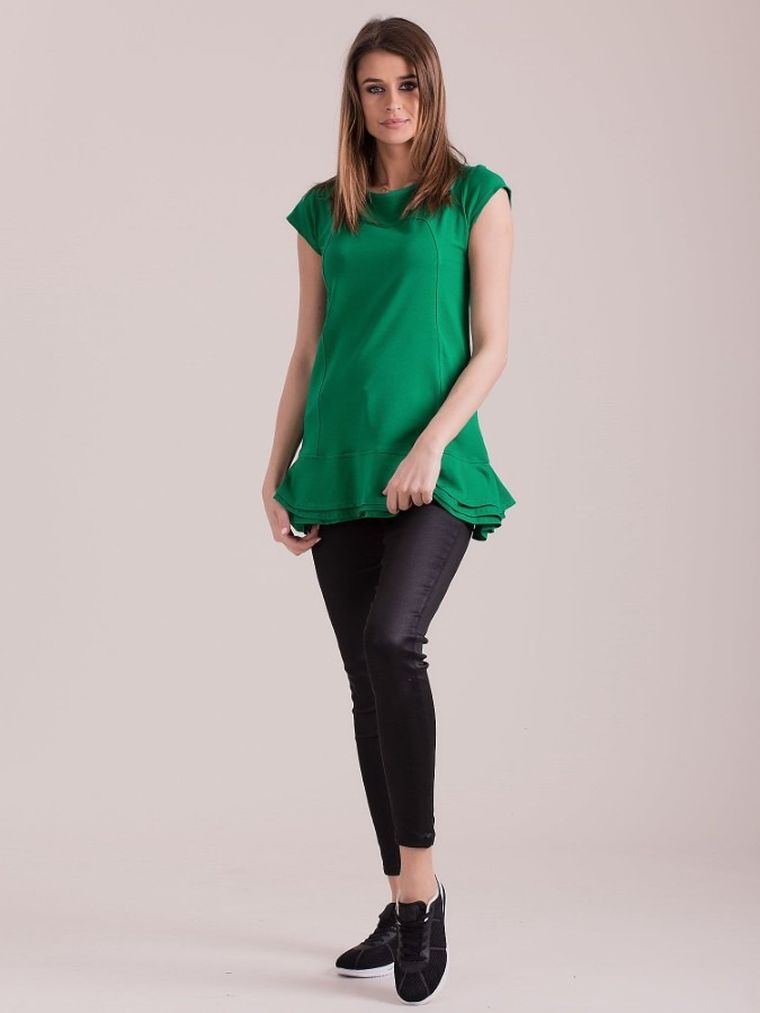 Bluzka damska z krótkim rękawem, zielona, Factory Price