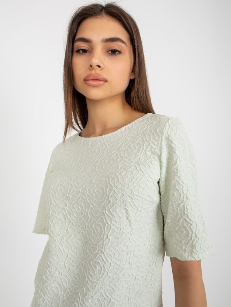 Bluzka damska z krótkim rękawem, zielona, Lakerta