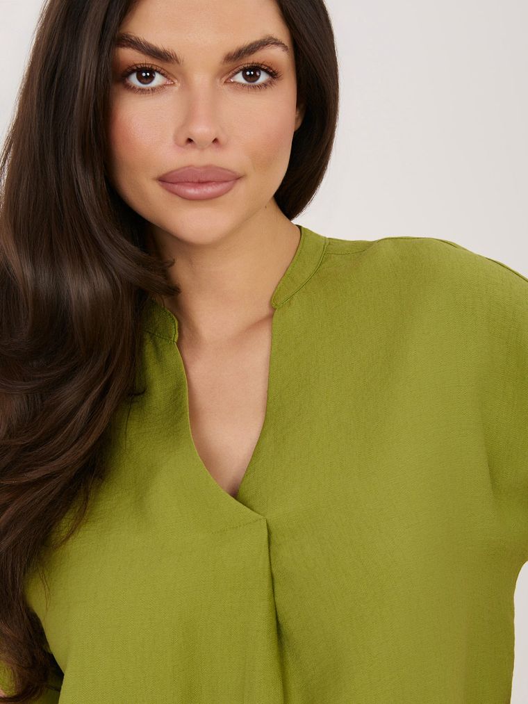 Bluzka damska z krótkim rękawem, zielona, Sublevel