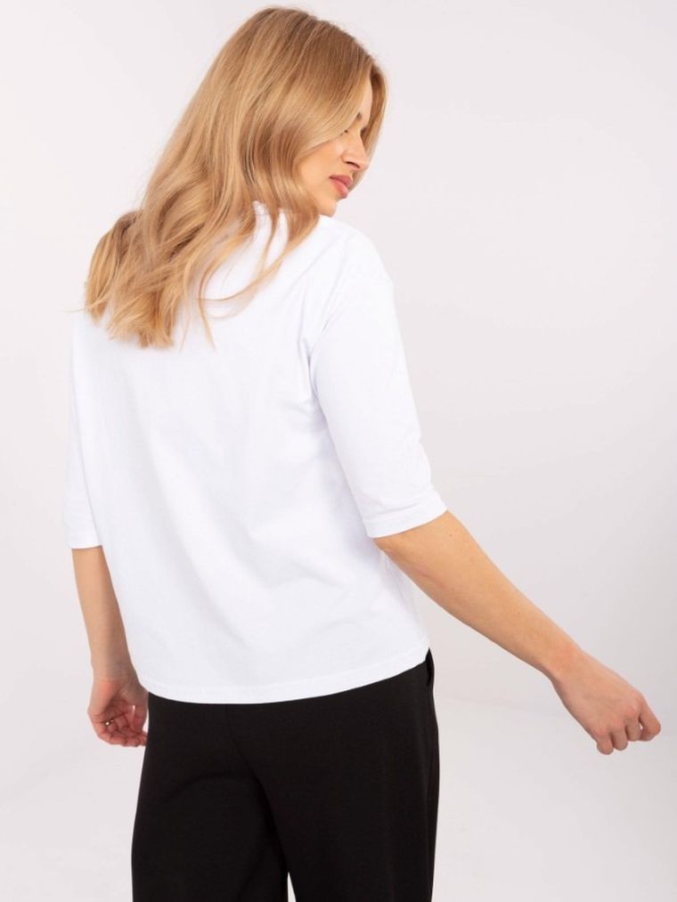 Bluzka damska z rękawem 3/4, biała, Calimera