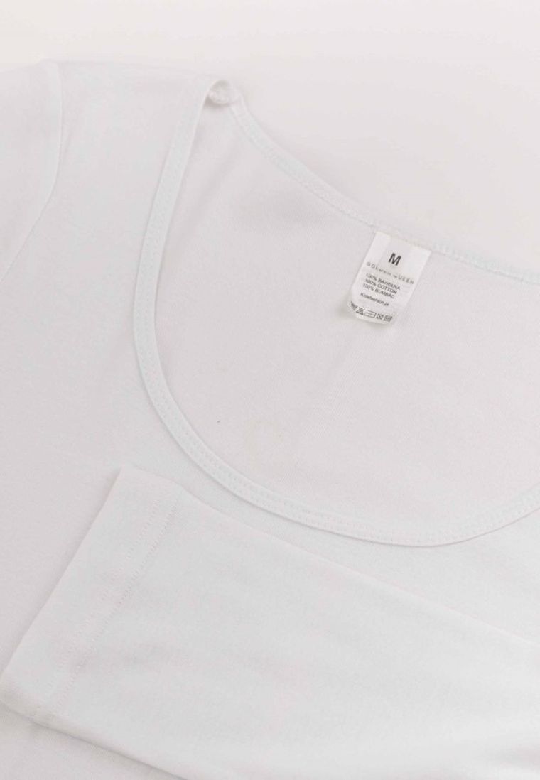 Bluzka damska z rękawem 3/4, biała, Golden Queen