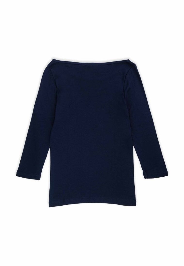 Bluzka damska z rękawem 3/4, granatowa, Golden Queen