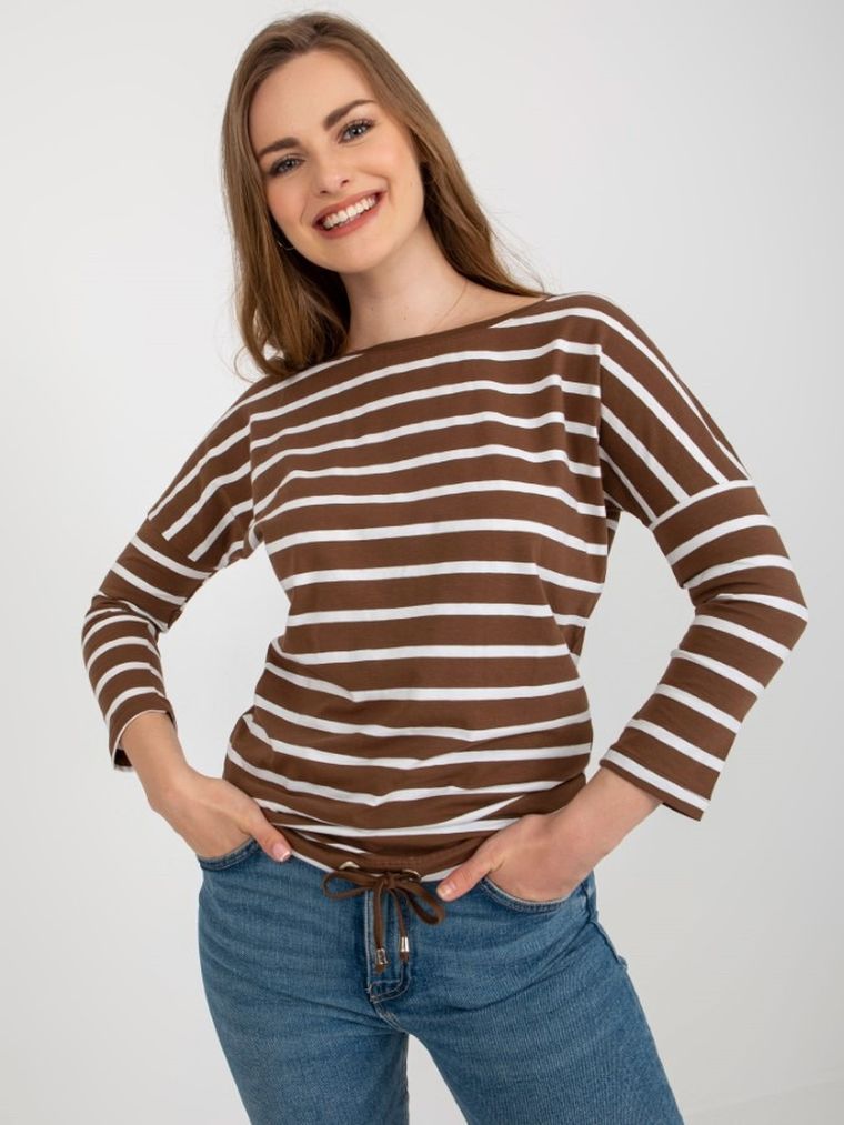 Bluzka damska z rękawem 3/4, mix, Basic Feel Good