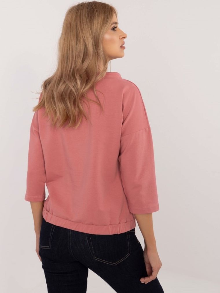 Bluzka damska z rękawem 3/4, różowa, Calimera