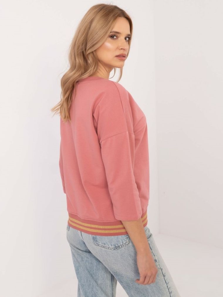 Bluzka damska z rękawem 3/4, różowa, Calimera