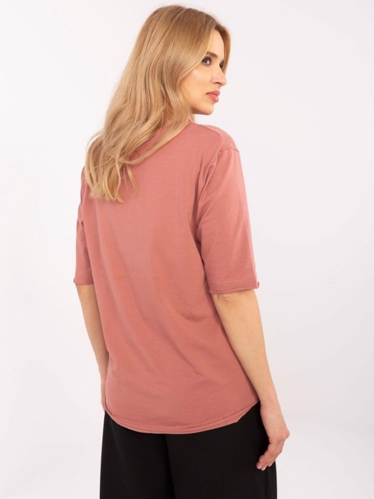 Bluzka damska z rękawem 3/4, różowa, Calimera