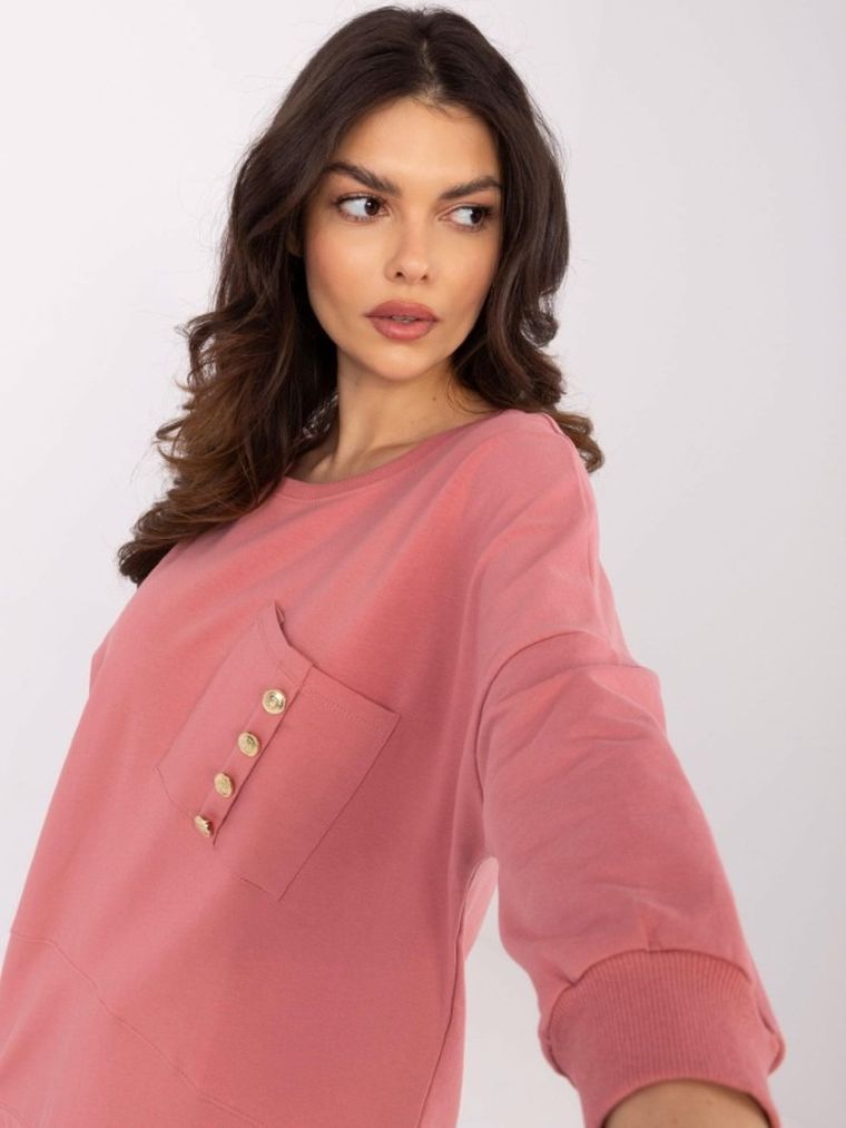 Bluzka damska z rękawem 3/4, różowa, Calimera