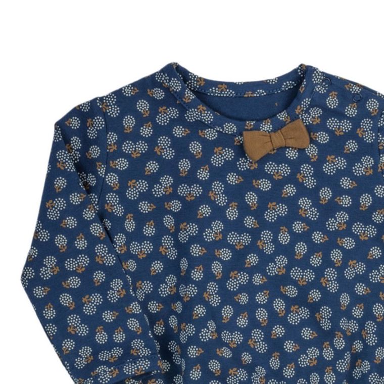 Bluzka dziewczęca z długim rękawem, granatowa, Nicol
