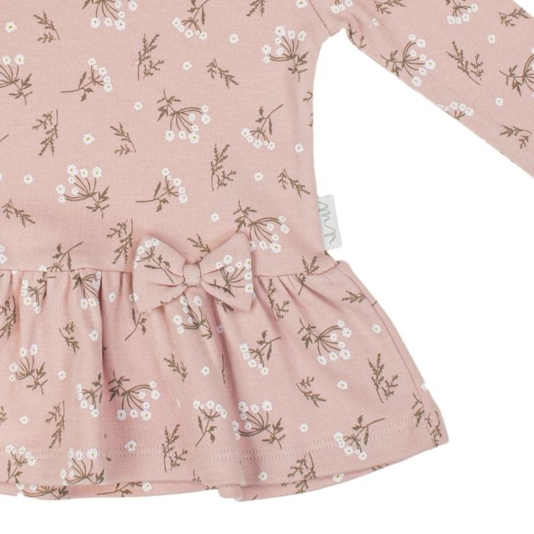 Bluzka dziewczęca z długim rękawem, różowa, Nicol