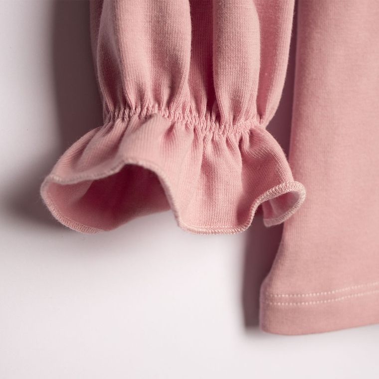 Bluzka dziewczęca z długim rękawem, różowa, Nicol