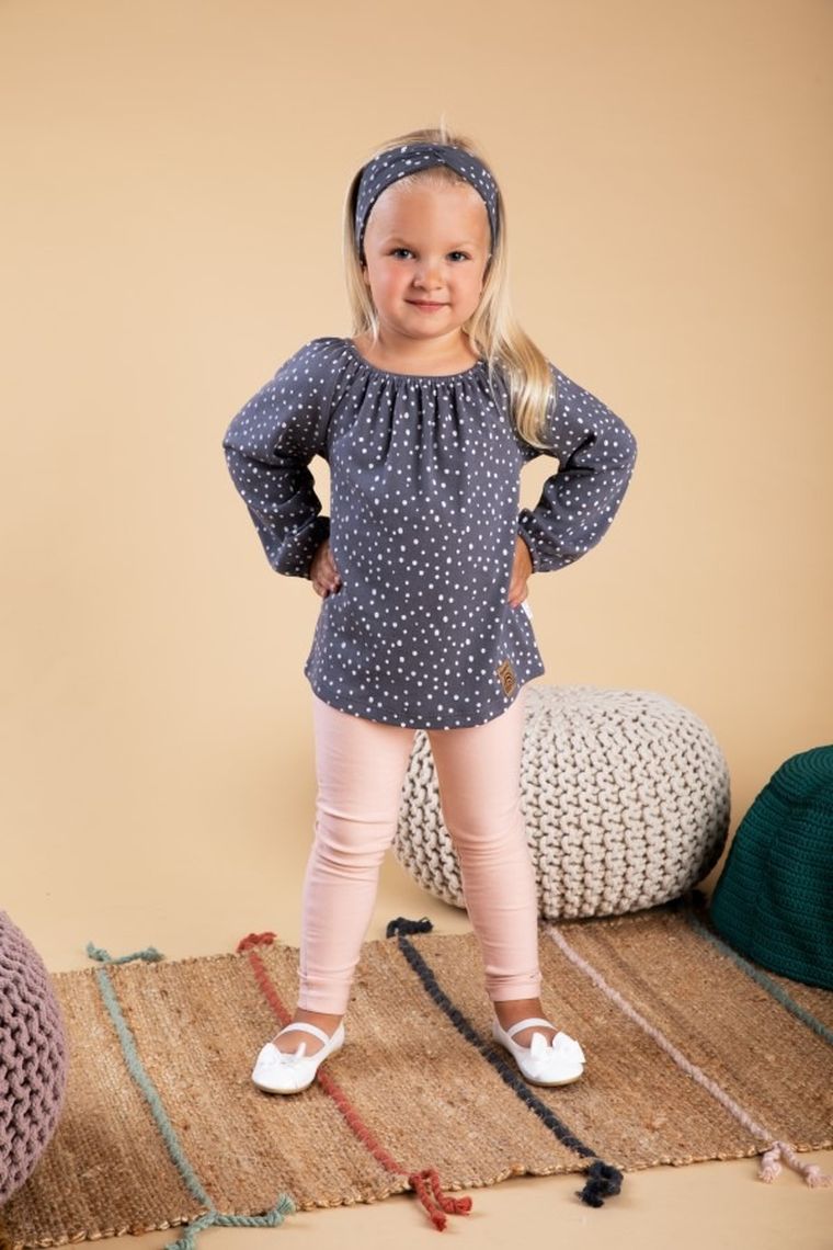 Bluzka dziewczęca z długim rękawem, szara, Nicol