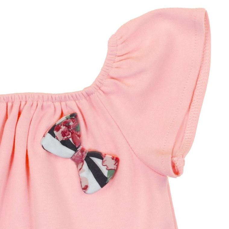 Bluzka dziewczęca z krótkim rękawem, różowa, Nicol