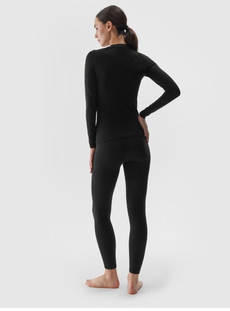 Bluzka termoaktywna damska z długim rękawem, czarna, 4F
