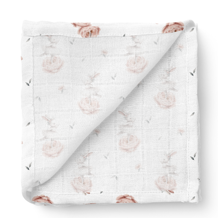 Bocioland, Króliczki, pieluszka bambusowa, 110-110 cm