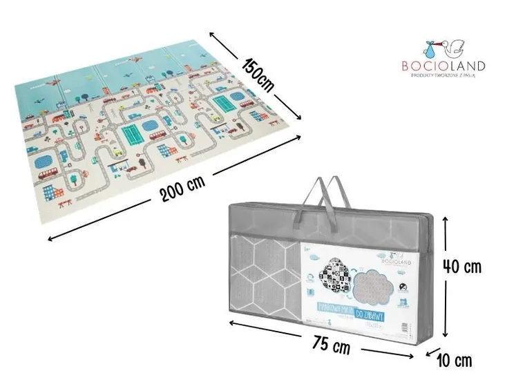 Bocioland, Miasto, mata piankowa, składana, 150-200 cm
