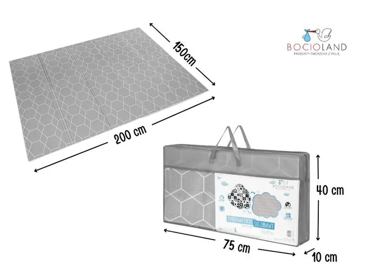 Bocioland, Plaster miodu, kontrastowa mata piankowa, składana, 150-200 cm