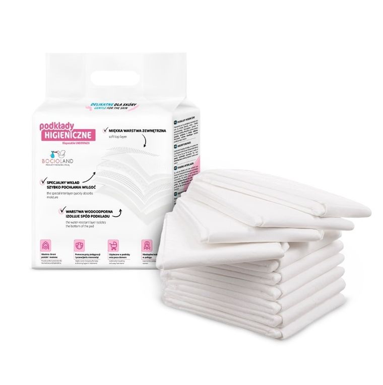 Bocioland, podkład higieniczny samoprzylepny, superchłonny, 40-60 cm, 30 szt.